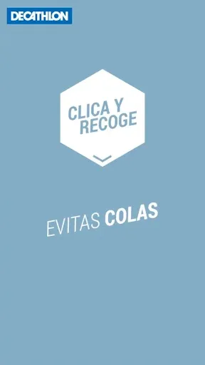 End card: “Clica y recoge”, with a hexagon badge